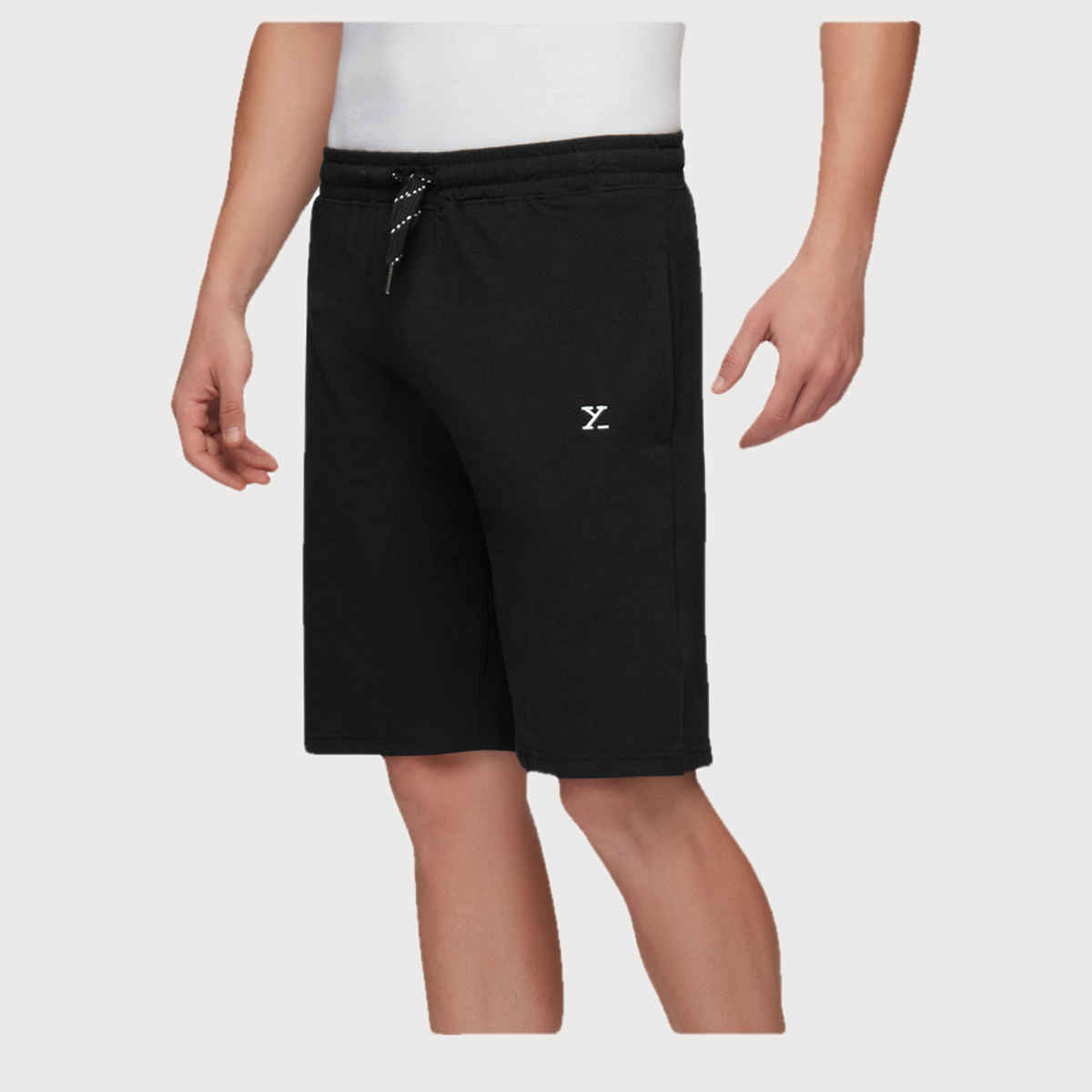 XYXX Ace Cotton Modal solid Shorts | 2 Side Pocket with zip | Black- M