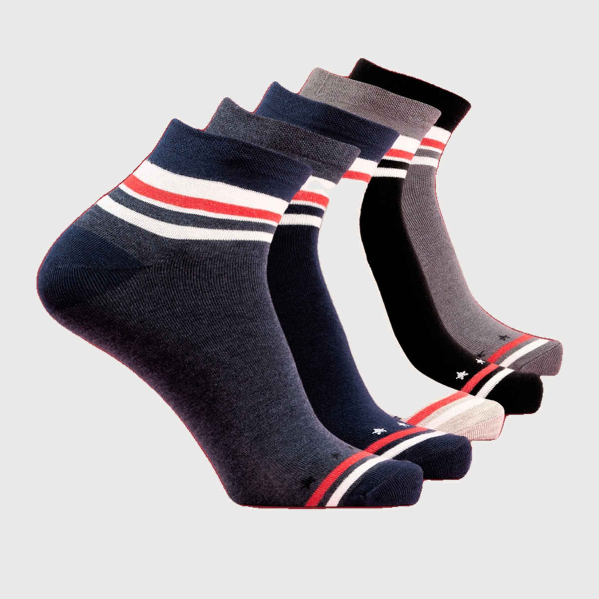 Lux Mozze Men's Solid Cotton Ankle Socks | Assorted - Free Size