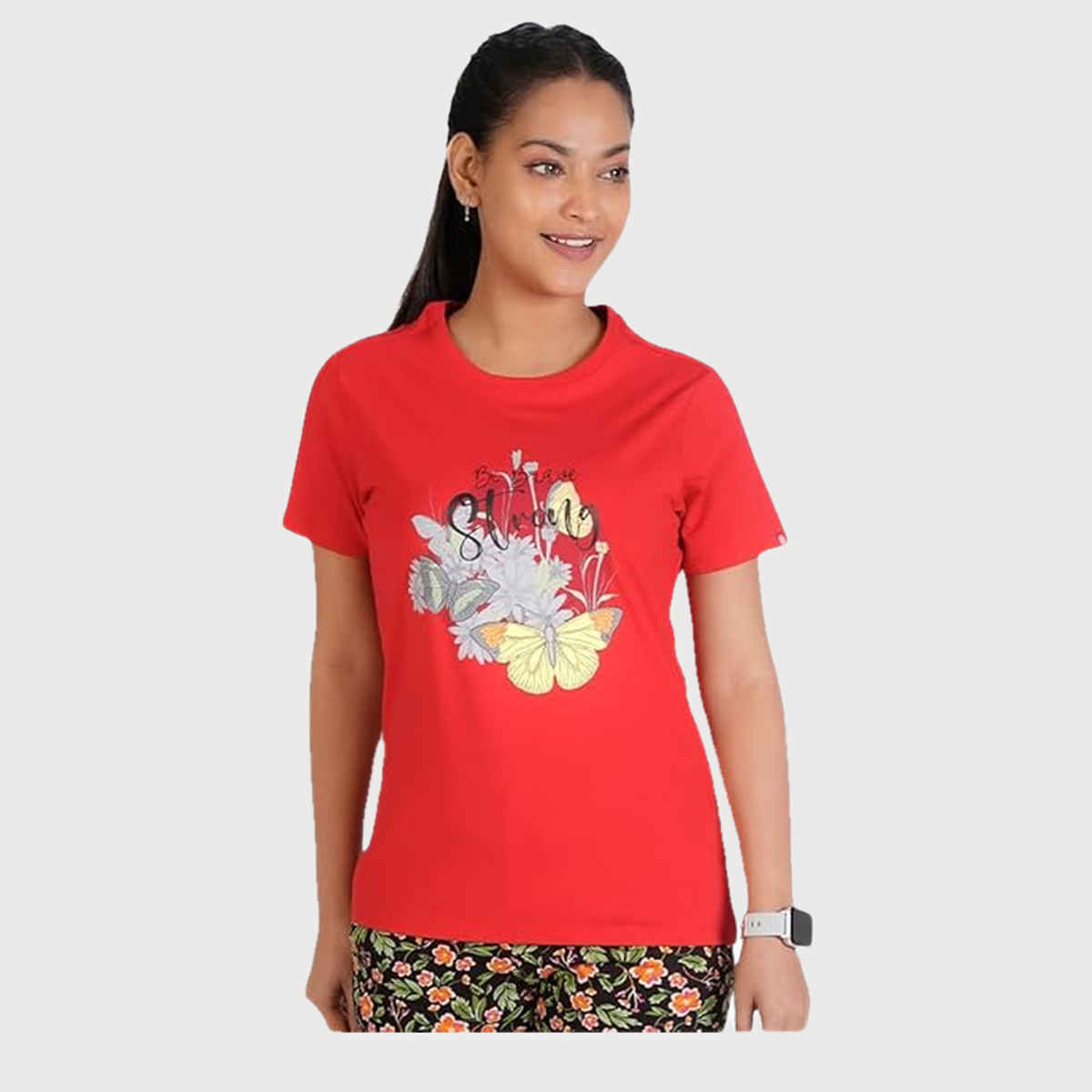 Rupa Colors Playsure T-shirt - Red | Printed | M