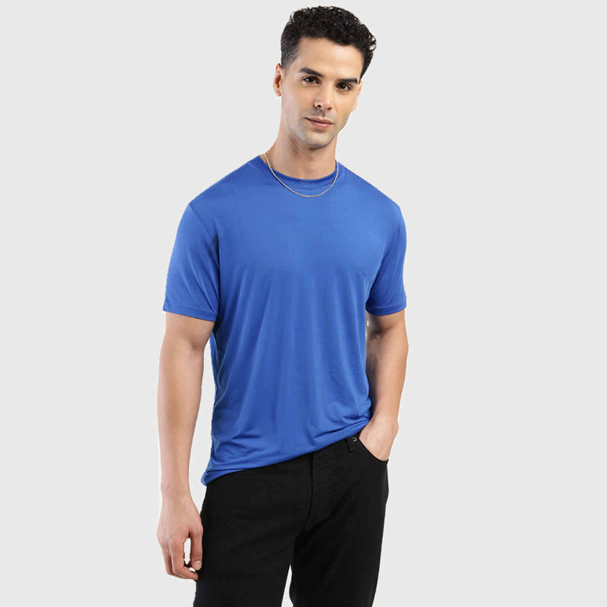 Levi's Men's 100% Polyester Round Neck T-shirt | Cobalt Blue - S