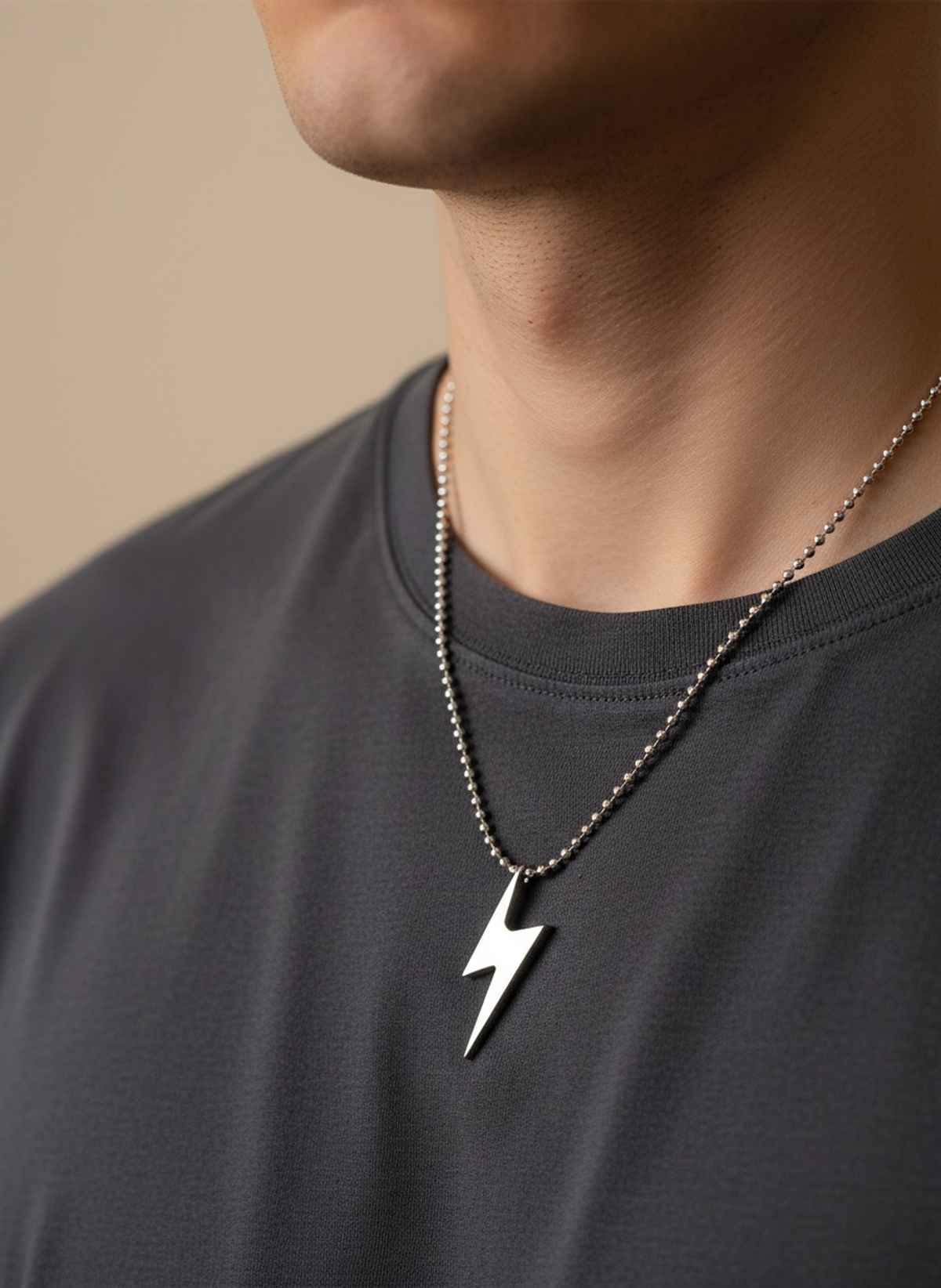 NVR Men's Silver Stainless Steel Cuff Bracelet & Silver-Plated Flash Pendant with Chain Gift combo