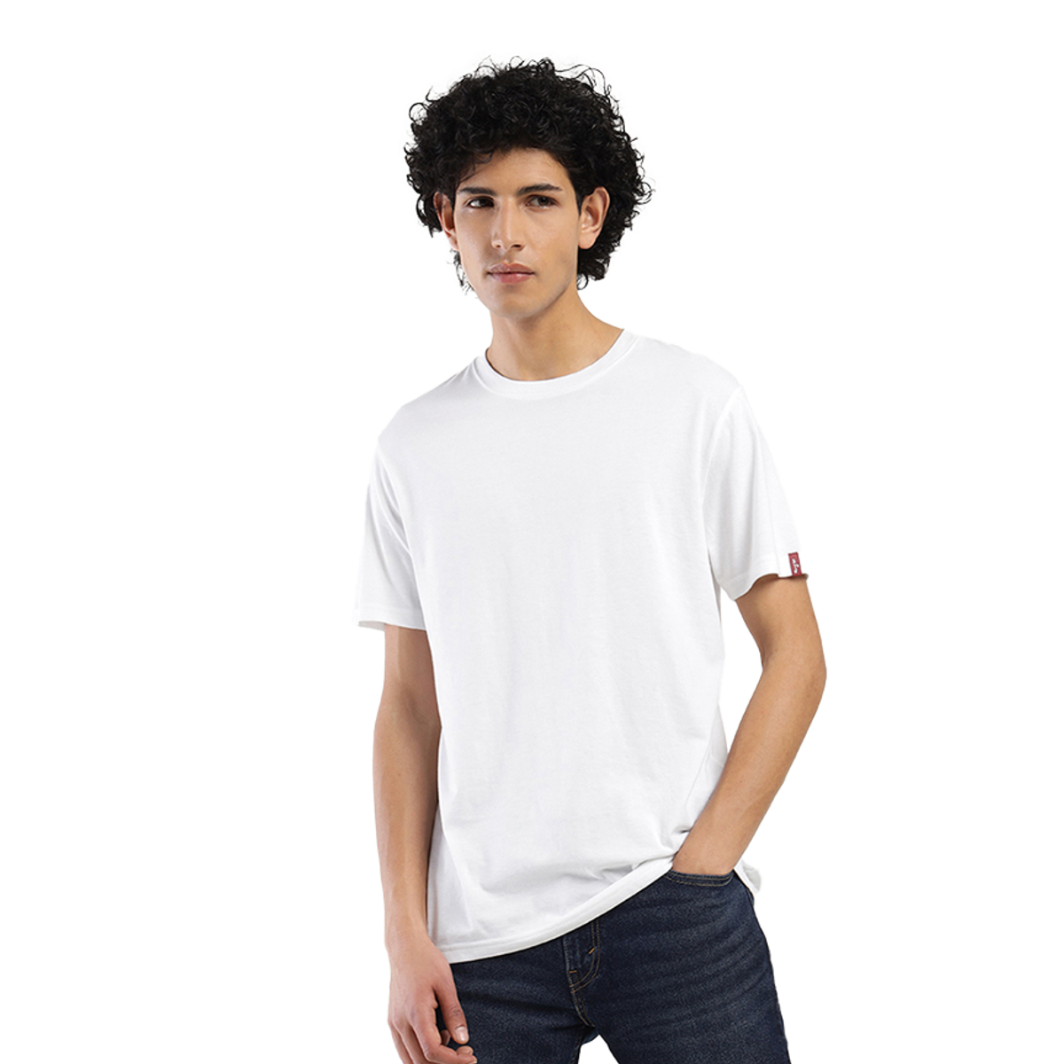 Levi's Men's Poly Cotton Round Neck T-shirt | White - M
