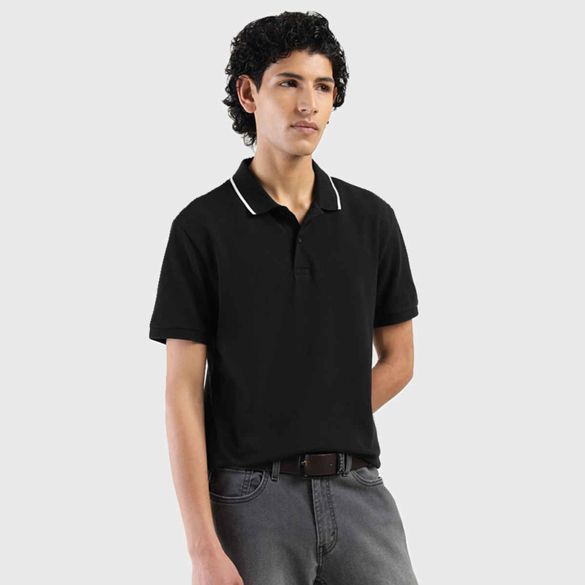Levi's Men's 100% BCI Cotton Polo T-shirt | Black - S
