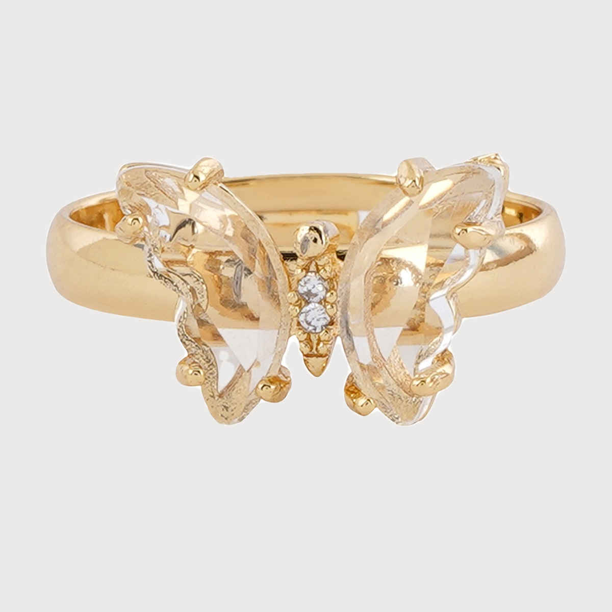 Joker & Witch Mabel Butterfly White Stone Ring