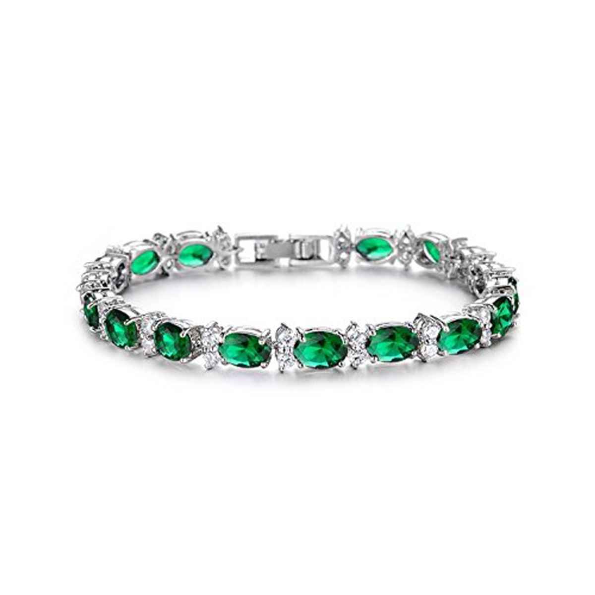 Shining Diva Fashion Platinum Plated Stylish Austrian Crystal Bracelet for Women and Girls | 11955b
