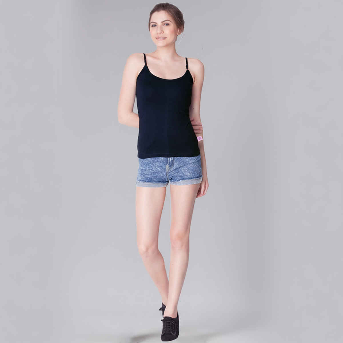 Dollar Missy Women's Combed Cotton Camisole | Pack Of 2 - Black - XL