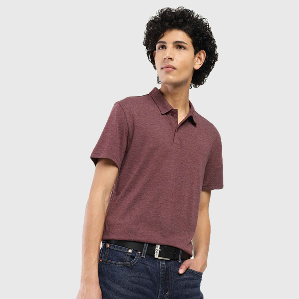 Levi's Men's Poly Cotton Polo T-shirt | Wine - M