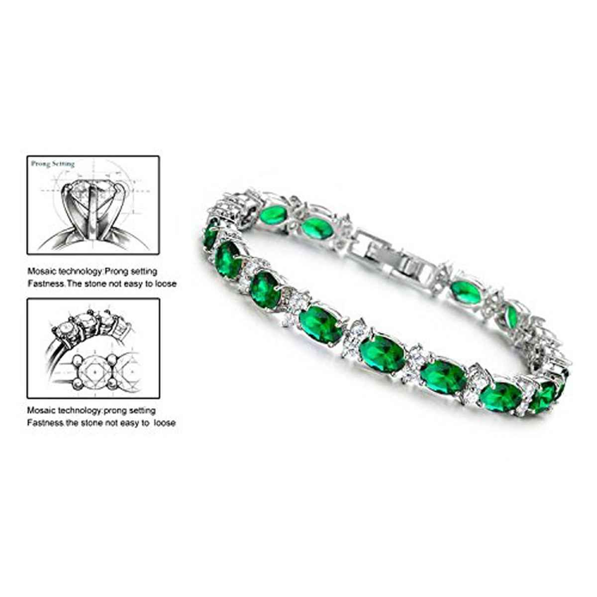 Shining Diva Fashion Platinum Plated Stylish Austrian Crystal Bracelet for Women and Girls | 11955b