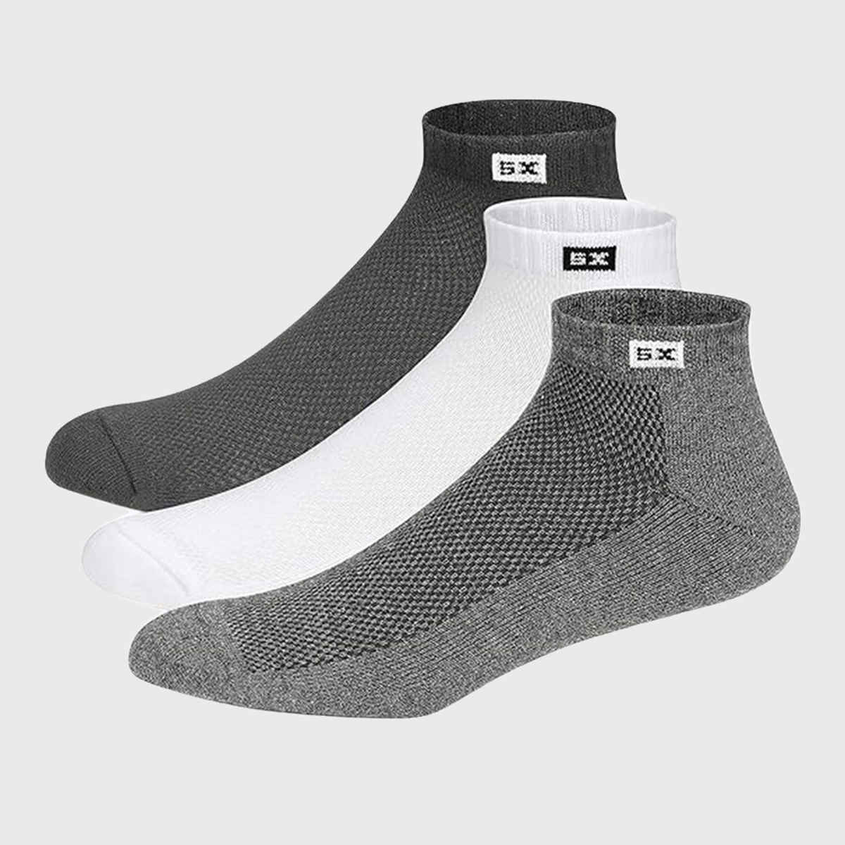 Supersox Men's Solid Combed Cotton Ankle Socks | Multicolour - Free Size