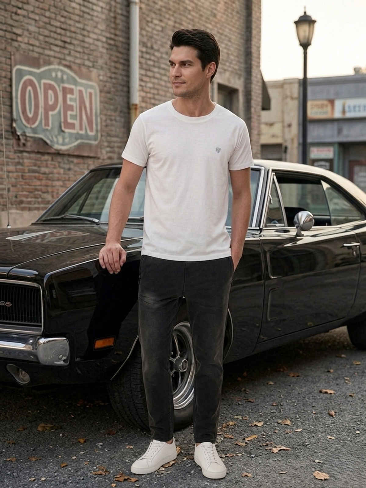 Lux Cozi Men s Ultimate Comfort & Style Round Neck Cotton T-shirt | White | Size | S