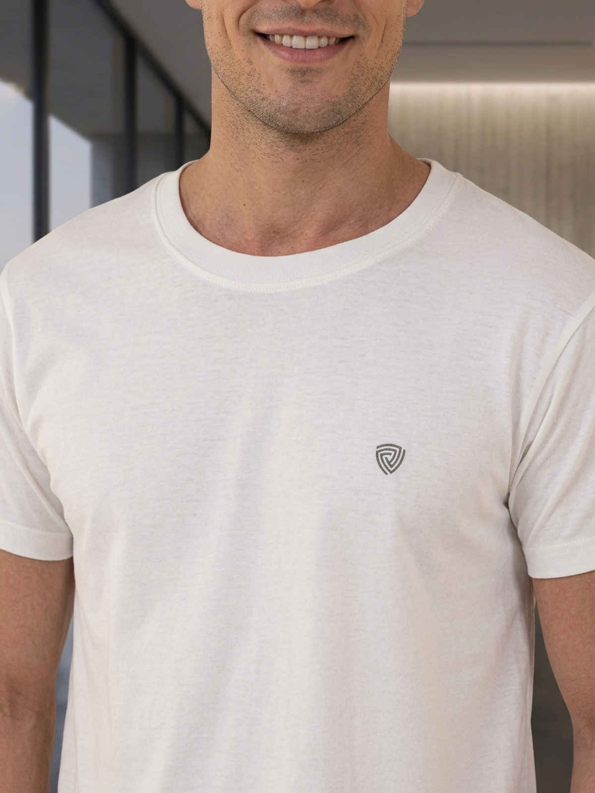 Lux Cozi Men s Ultimate Comfort & Style Round Neck Cotton T-shirt | White | Size | S