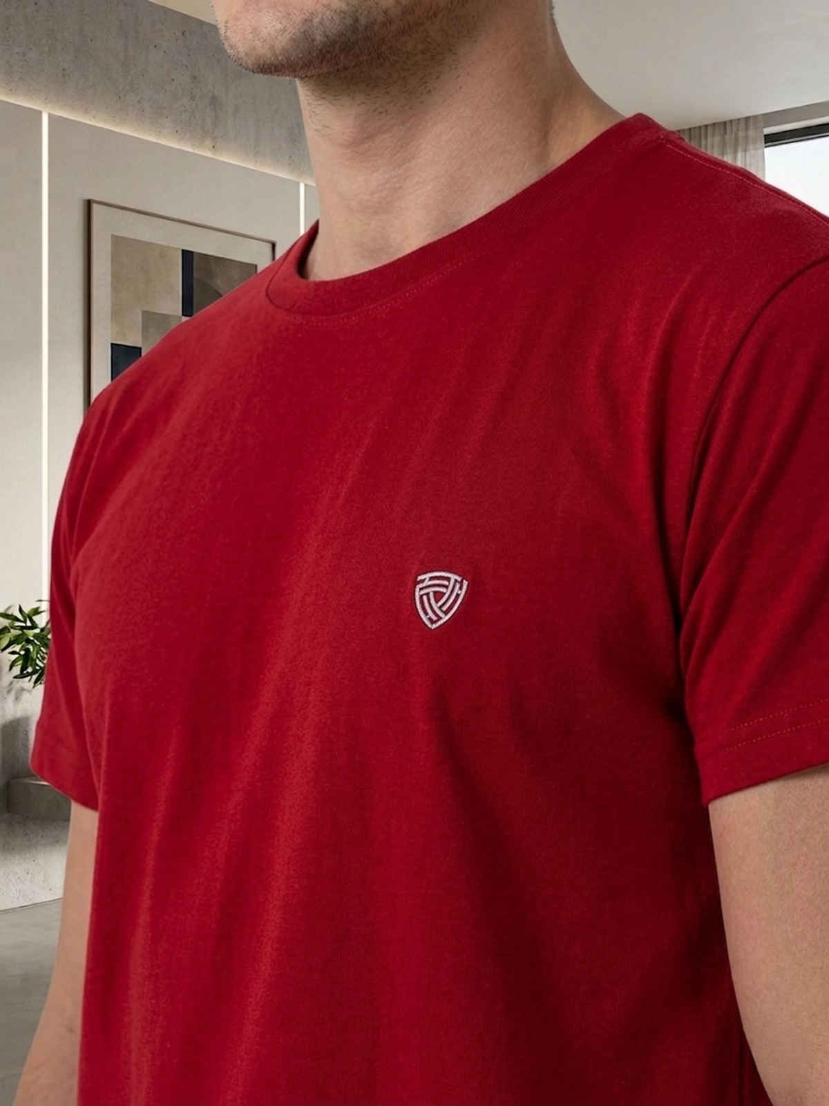Lux Cozi Men s Ultimate Comfort & Style Round Neck Cotton T-shirt | Maroon | Size | XL