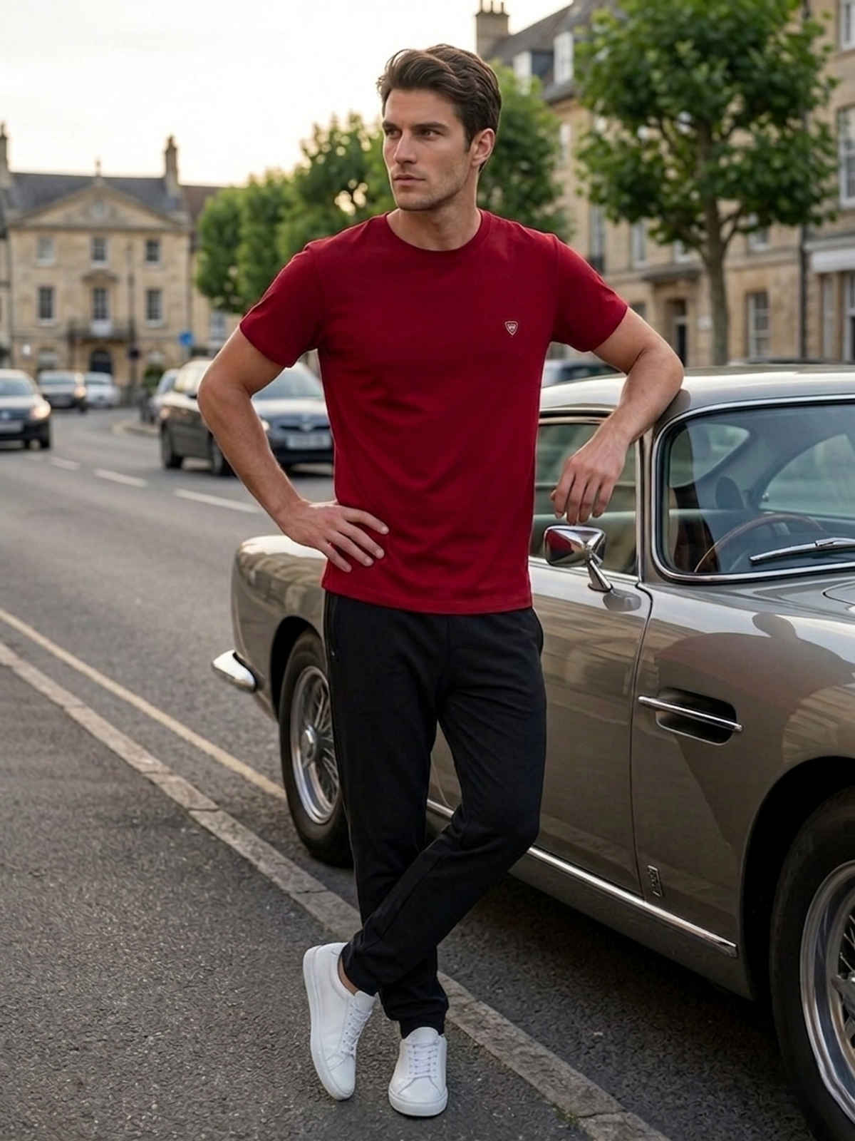 Lux Cozi Men s Ultimate Comfort & Style Round Neck Cotton T-shirt | Maroon | Size | XL