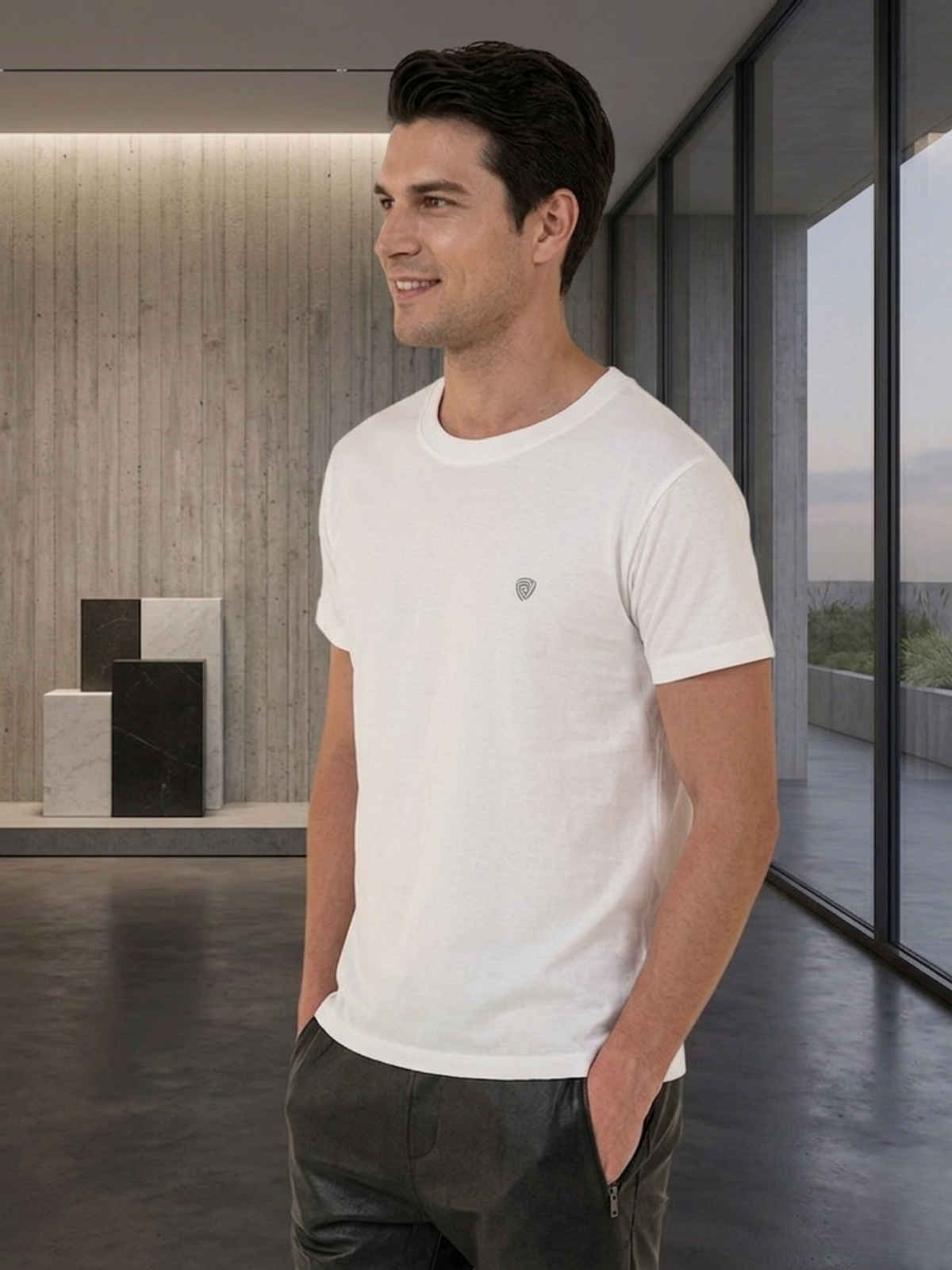 Lux Cozi Men s Ultimate Comfort & Style Round Neck Cotton T-shirt | White | Size | XXL