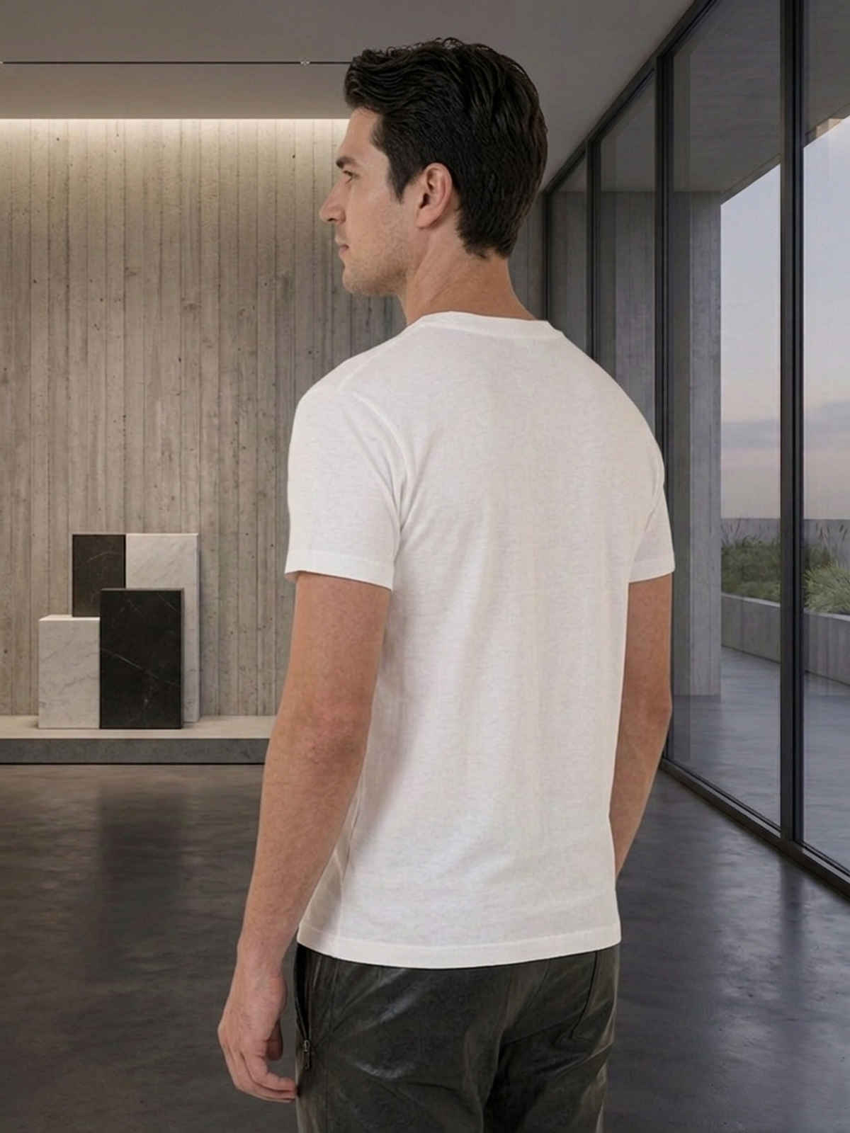 Lux Cozi Men s Ultimate Comfort & Style Round Neck Cotton T-shirt | White | Size | XXL