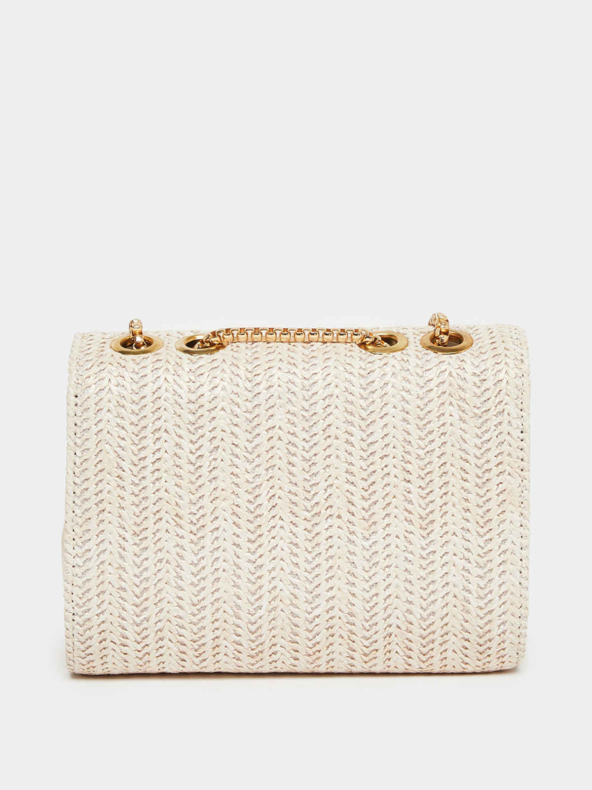 Styli Women's Textured Sling Bag with Chain Strap | Off White