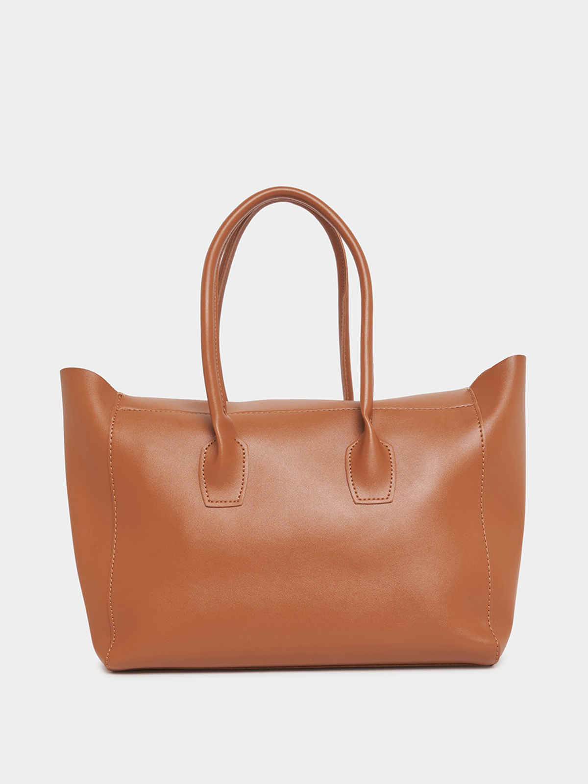 Styli Women's Cut Out Detail Flap Closure Tote Bag | Brown