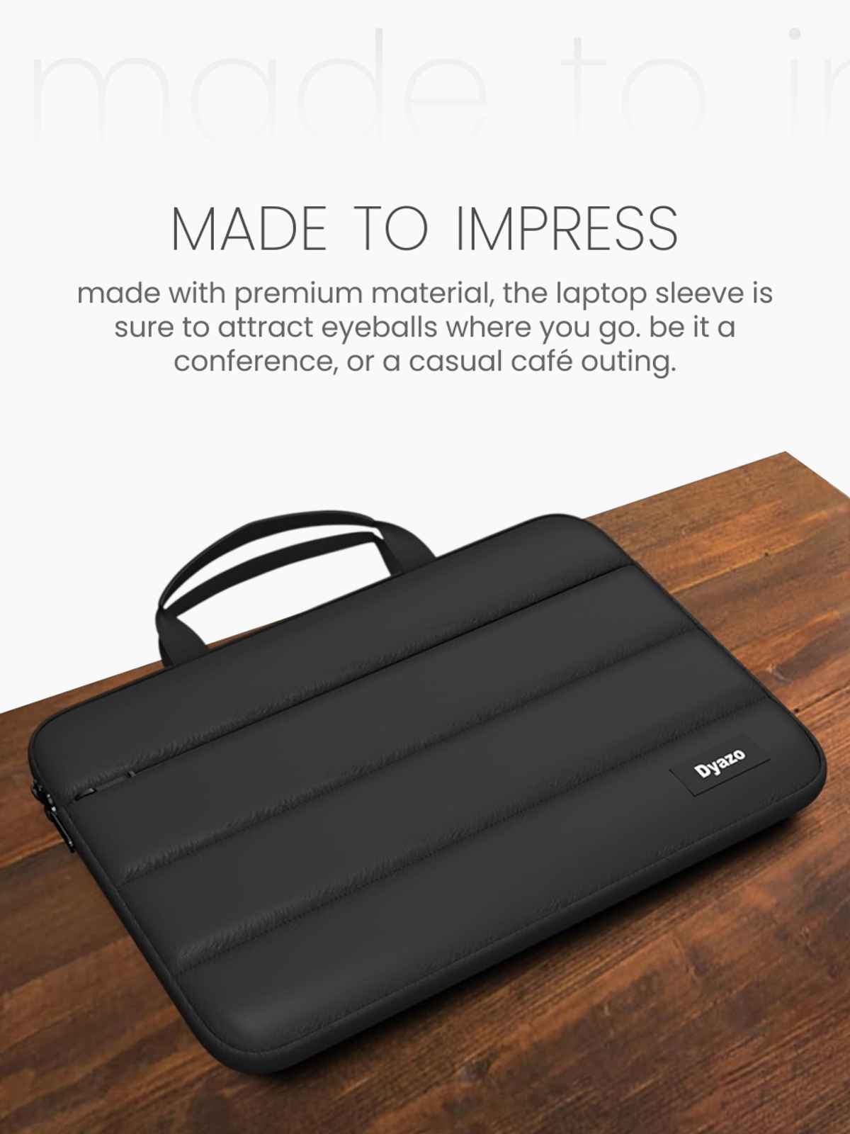 Dyazo Fluffy Water Resistant Laptop Sleeve Case | 15.6 Inch | Black