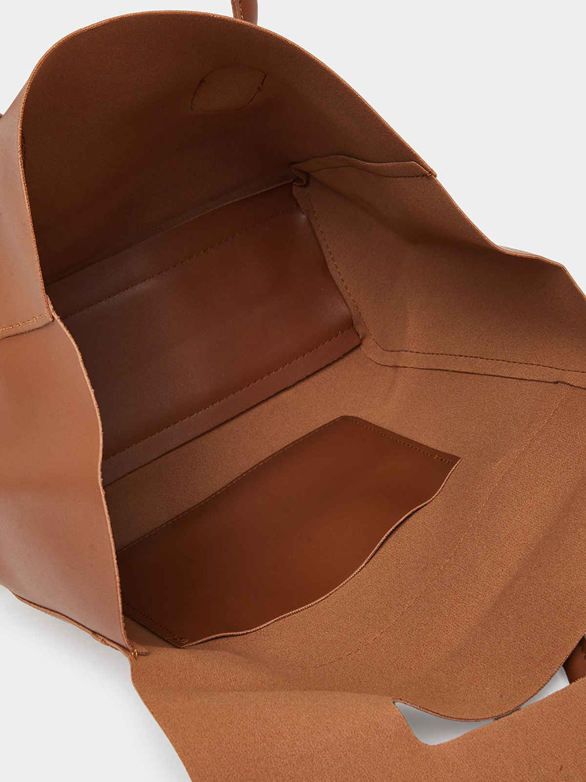 Styli Women's Cut Out Detail Flap Closure Tote Bag | Brown