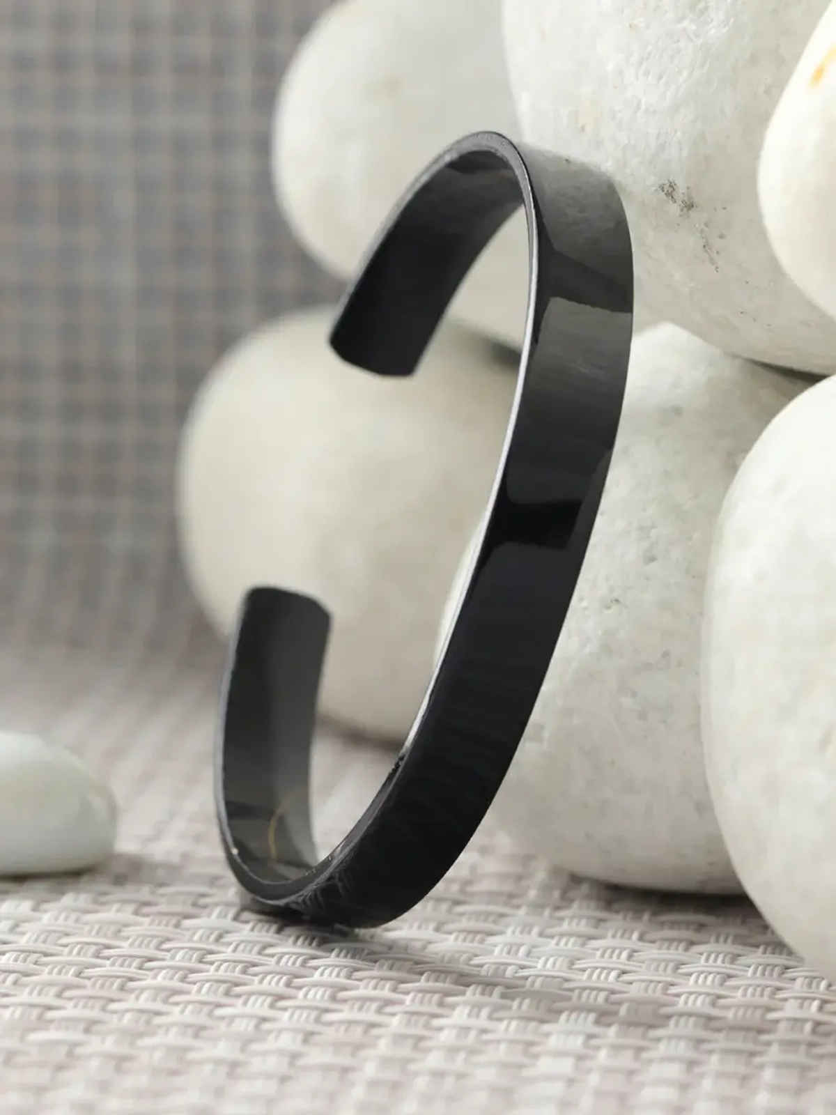 Men's Cuff 8Mm Bracelet Black