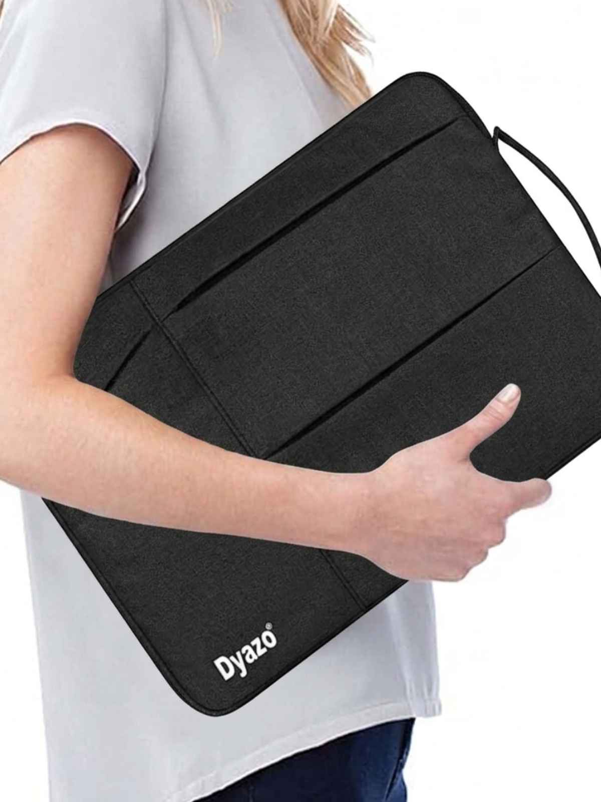 Dyazo Water Resistant Laptop Sleeve with Charger Pouch | 15 to 15.6 Inch | Black