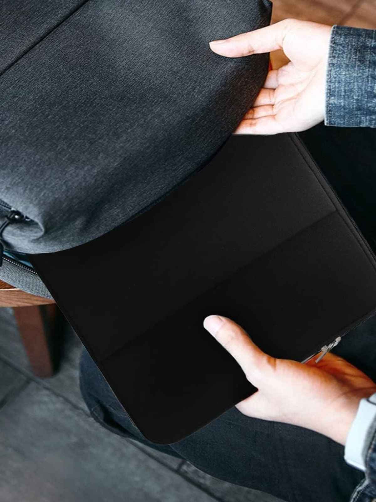 Dyazo Shockproof Neoprene Laptop Sleeve with Pocket | 15.6 Inch | Black