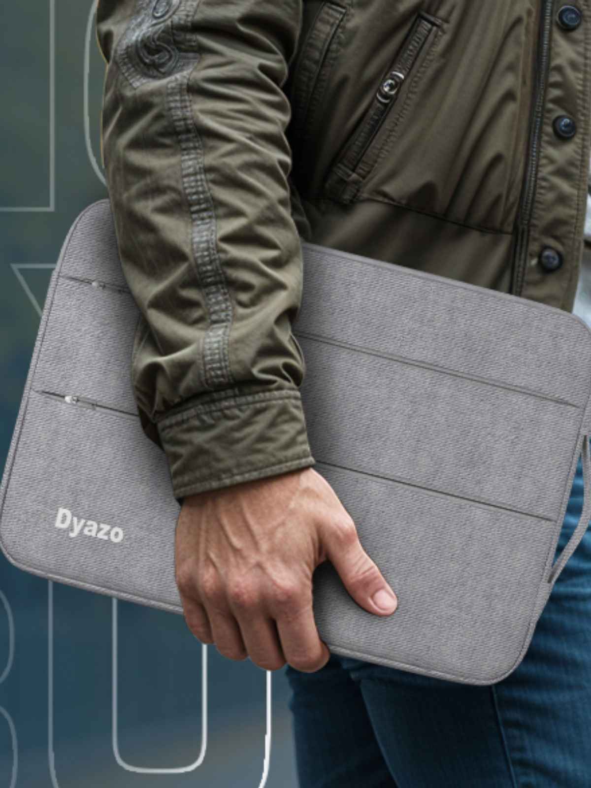 Dyazo Laptop Sleeve with Handle for MacBook and Other Laptops | 13.3 Inch | Grey