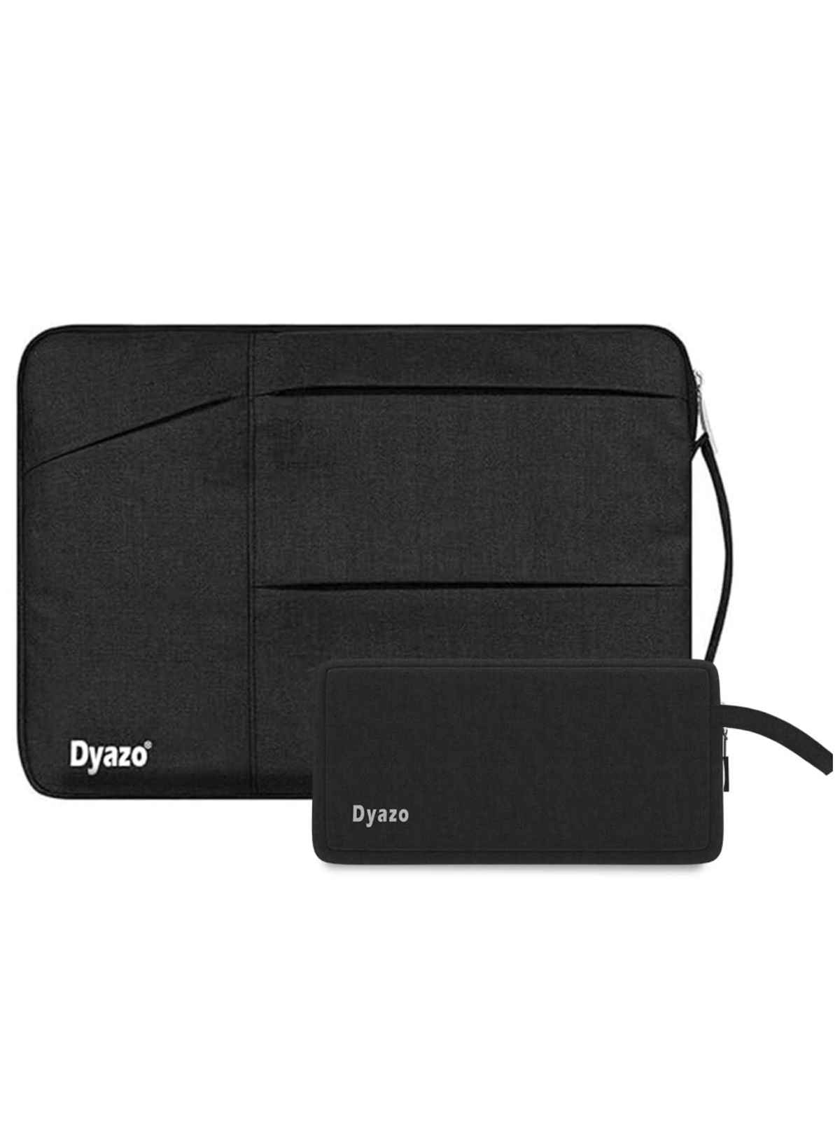 Dyazo Water Resistant Laptop Sleeve with Charger Pouch | 15 to 15.6 Inch | Black