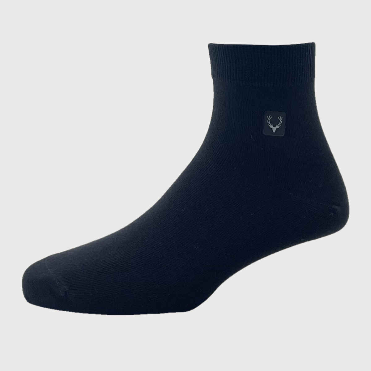 Allen Solly Men's Cotton Quarter Crew Plain Socks - Black