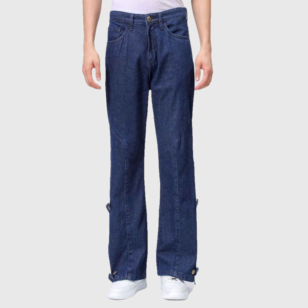 The Indian Garage Co Men | G142 Bootcut Loose Solid Street Jeans | Dark Denim | 32