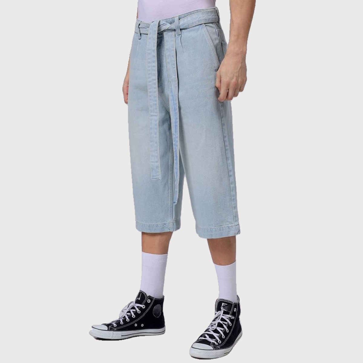 The Indian Garage Co Men | Loose Solid Street Capri Jeans | Vintage Blue | 30