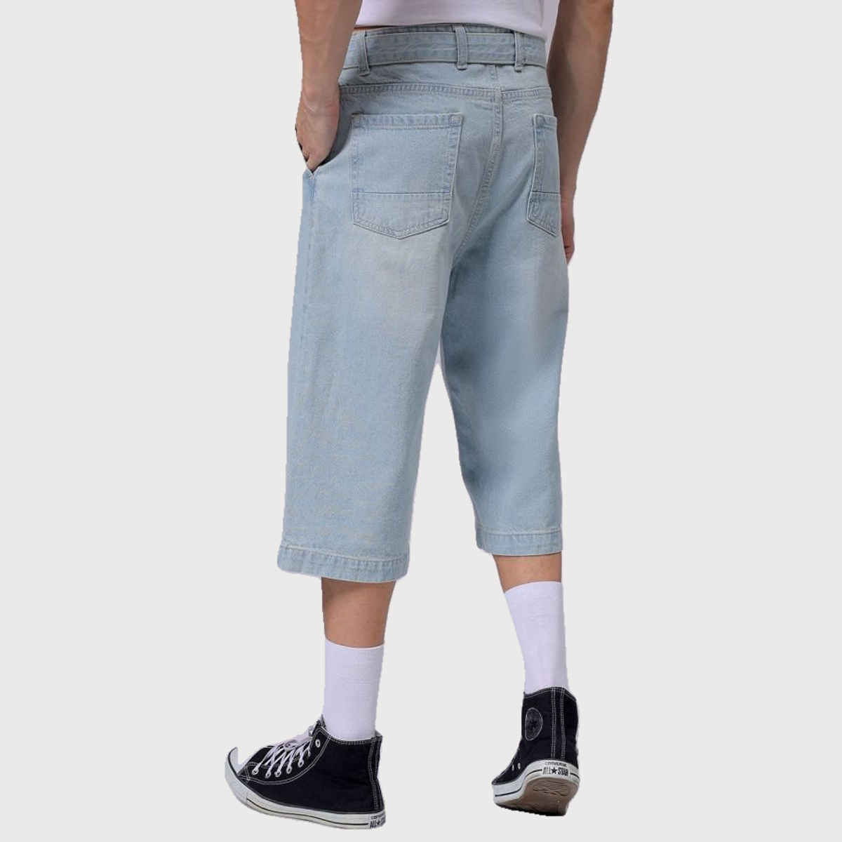The Indian Garage Co Men | Loose Solid Street Capri Jeans | Vintage Blue | 30