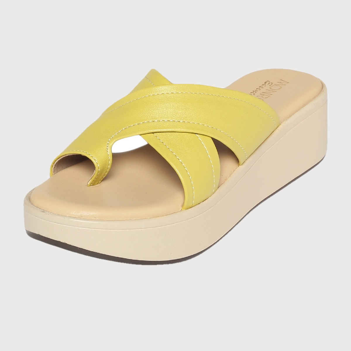 Monrow Women's Theresa Yellow Wedge Heels | UK4