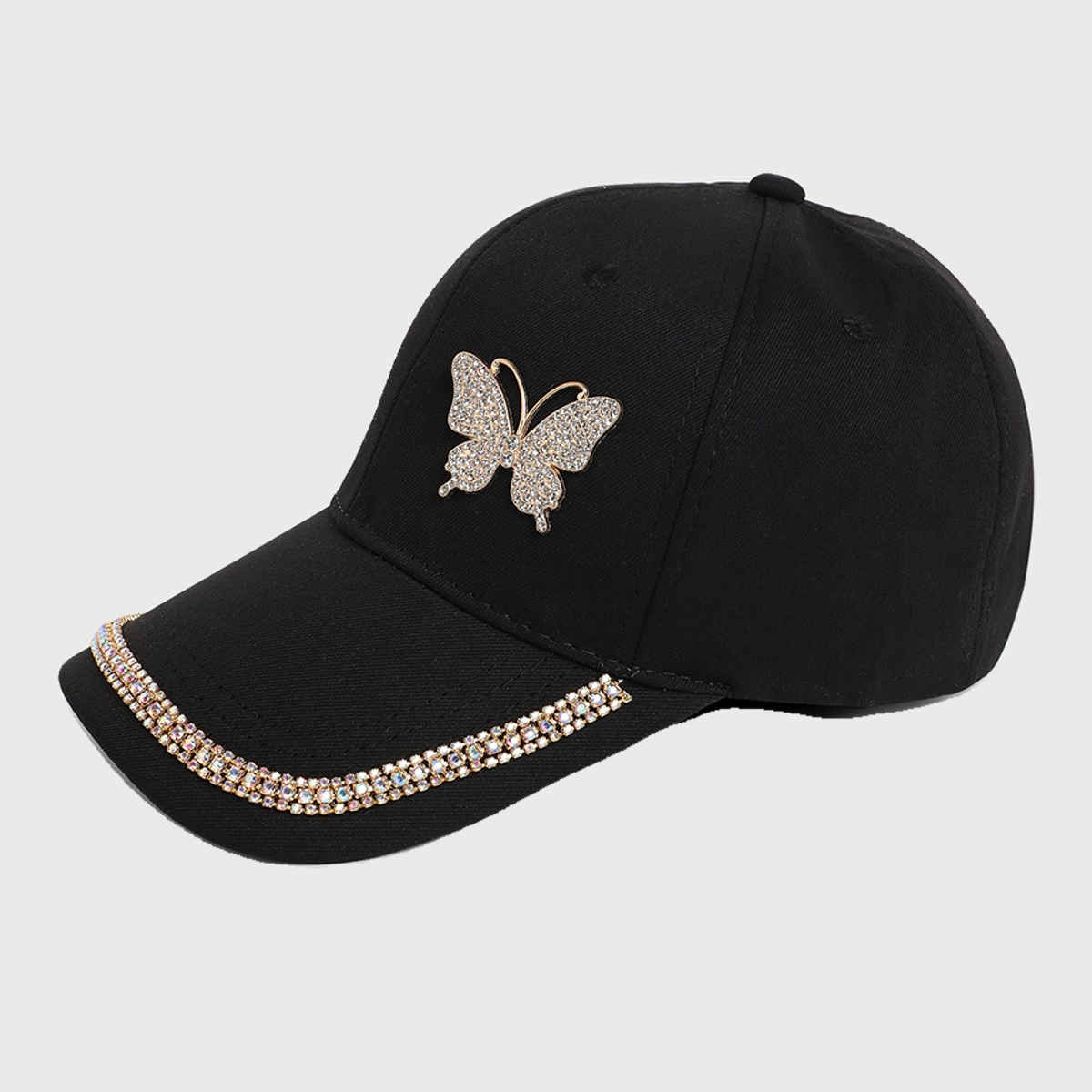 Haute Sauce Women's Embellished Cotton Blend Baseball Cap | Black - One Size