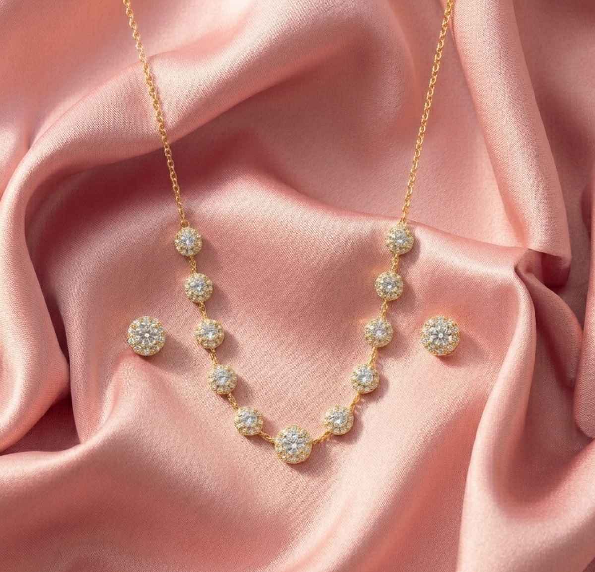 The Opal Factory Diamante Necklace Set with Roses Gift | Gold | Mothers Day