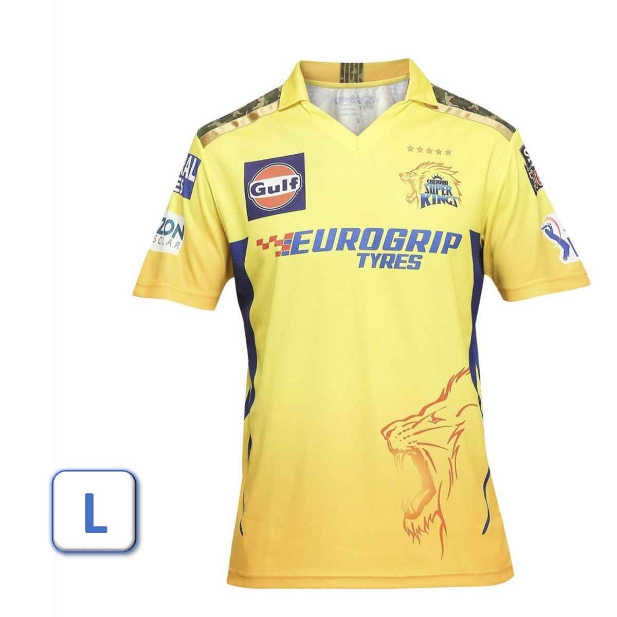 PlayR CSK - Dhoni 7 IPL Fan Men's 100% Polyester Jersey - L