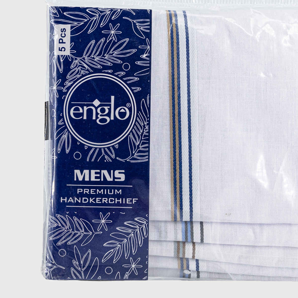Englo Men's Solid Cotton Handkerchief | White