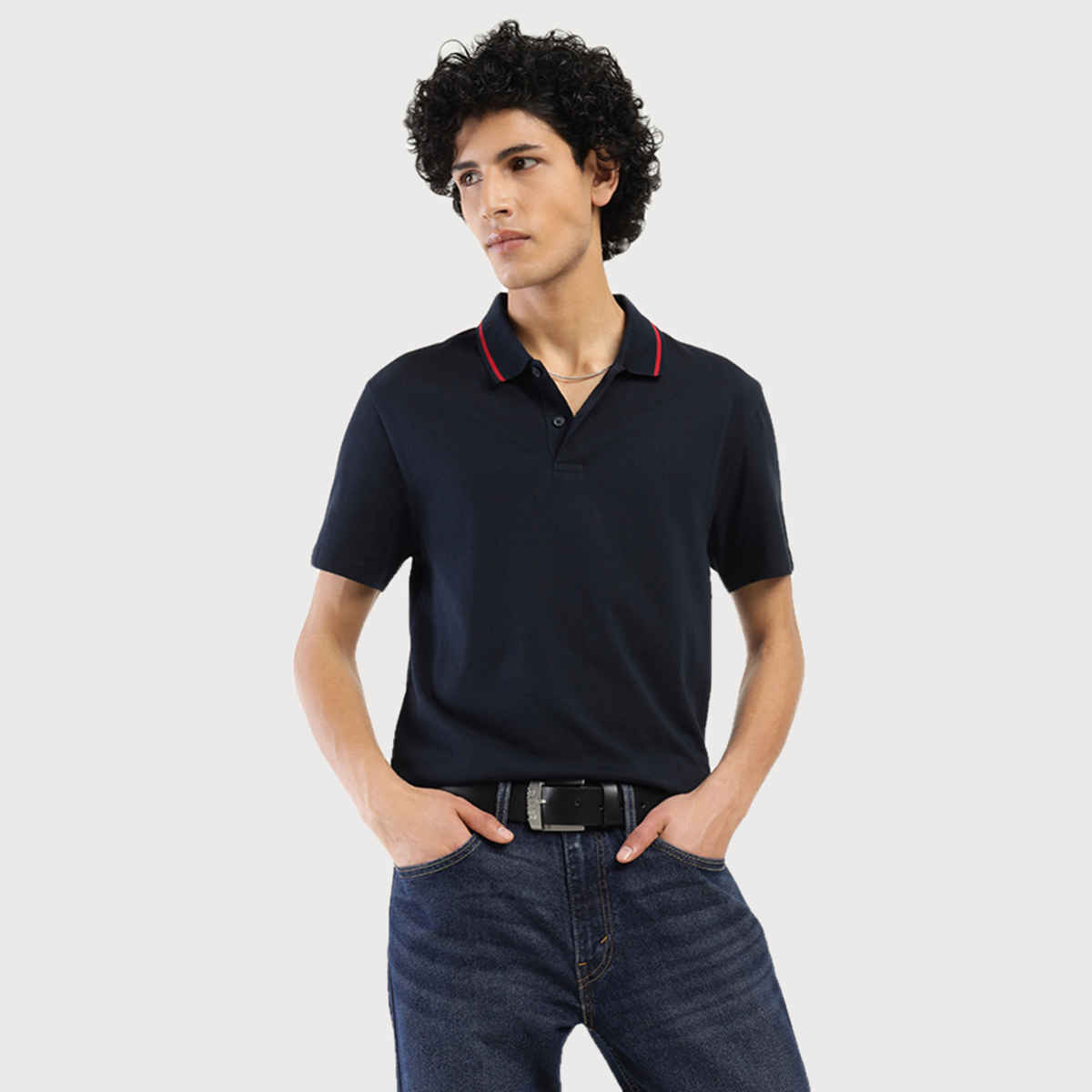 Levi's Men's 100% BCI Cotton Polo T-shirt | Navy Blue - L