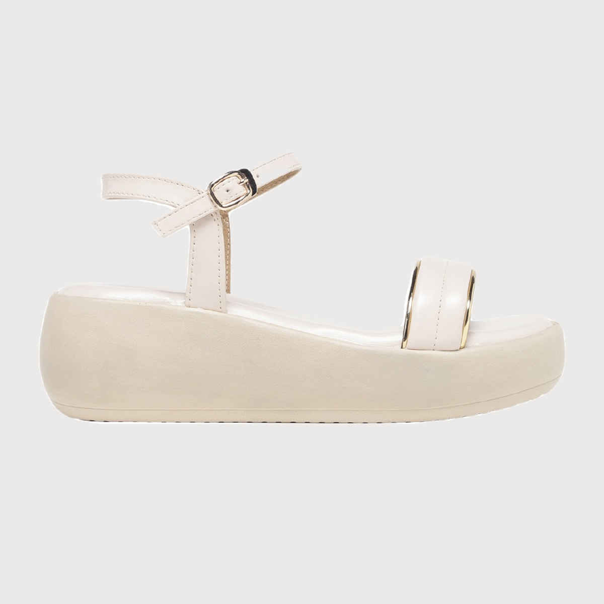 Monrow Women's Verina Cream Flatform Heels | UK6