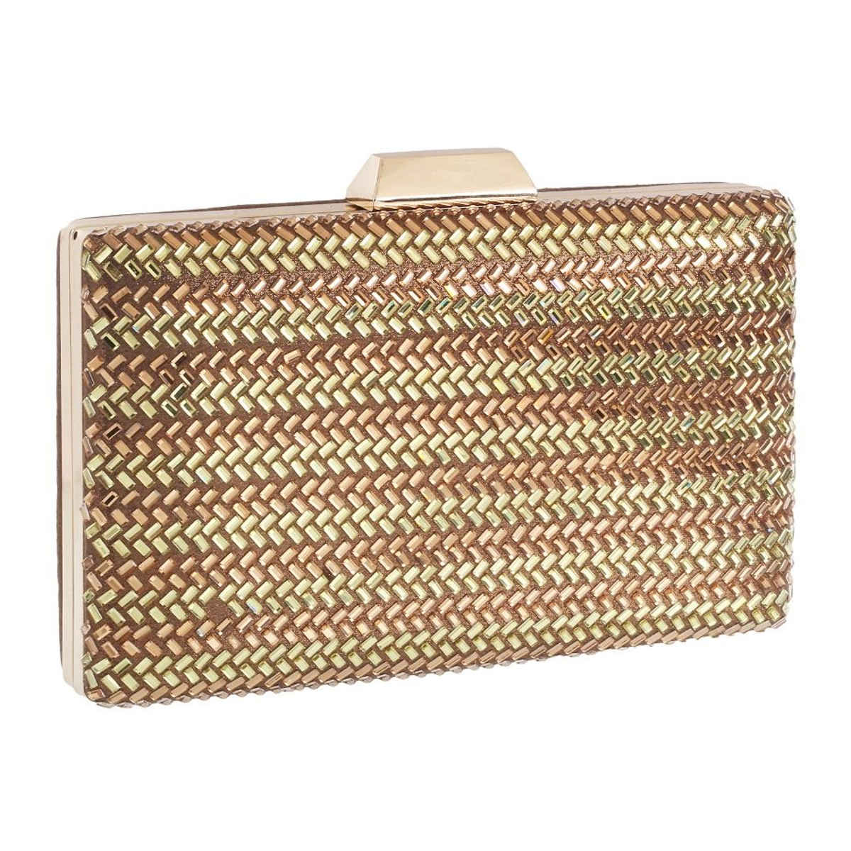 Mochi Women's Party Clutch | 38-8361-28 | Antique Gold