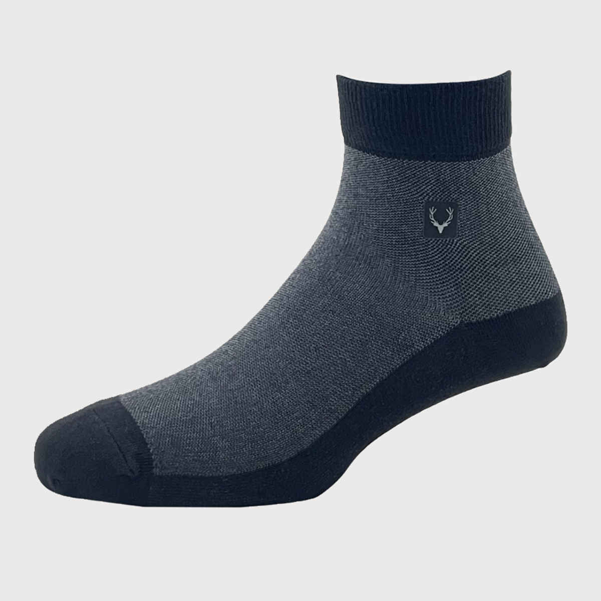 Allen Solly Men's Cotton Quarter Crew Pique Pattern Socks - Black