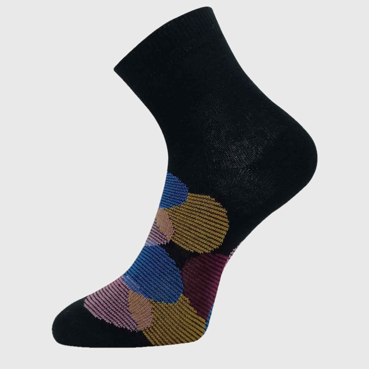 Allen Solly Women's Cotton Quarter Crew Polka Pattern Socks - White, Denim Blue, Black