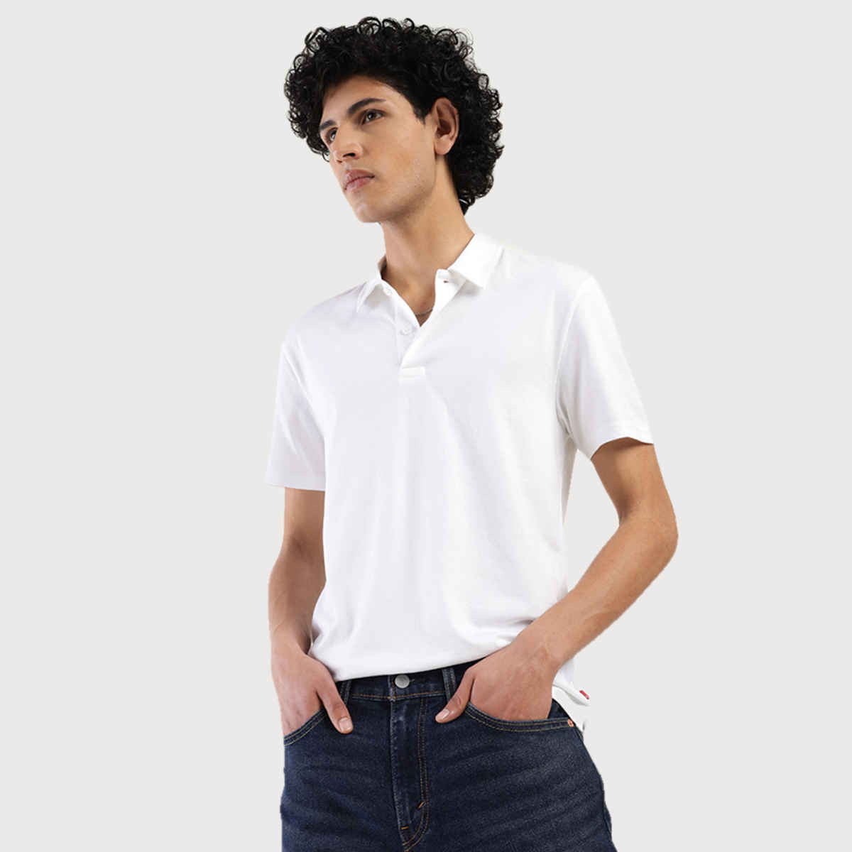 Levi's Men's Poly Cotton Polo T-shirt | White - L