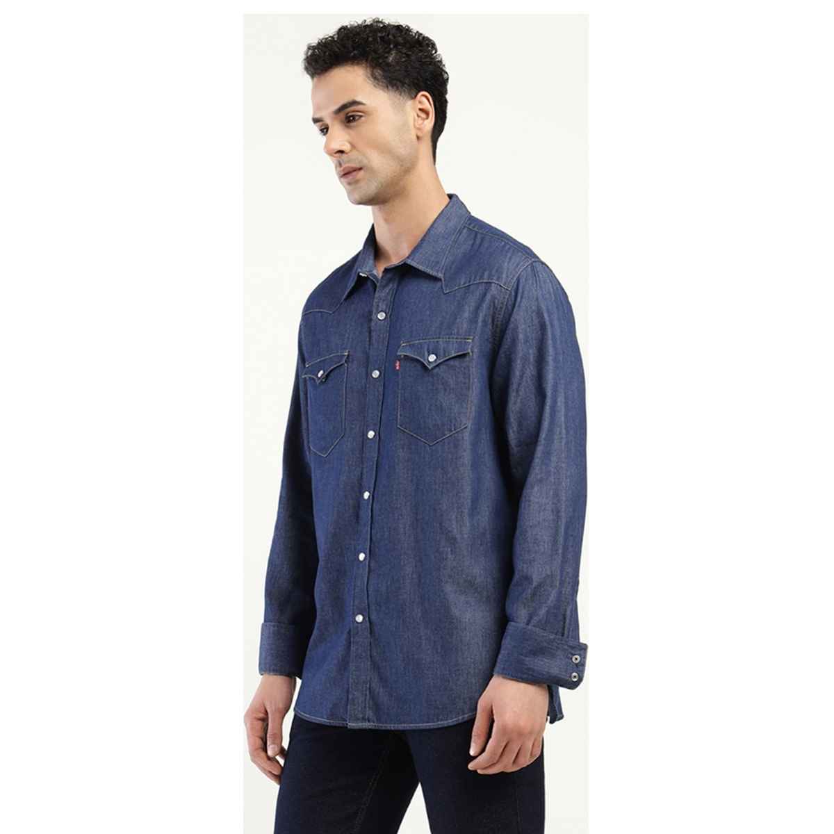 Levi's Men's 100% BCI Cotton Denim Shirt | Dark Denim Blue - M