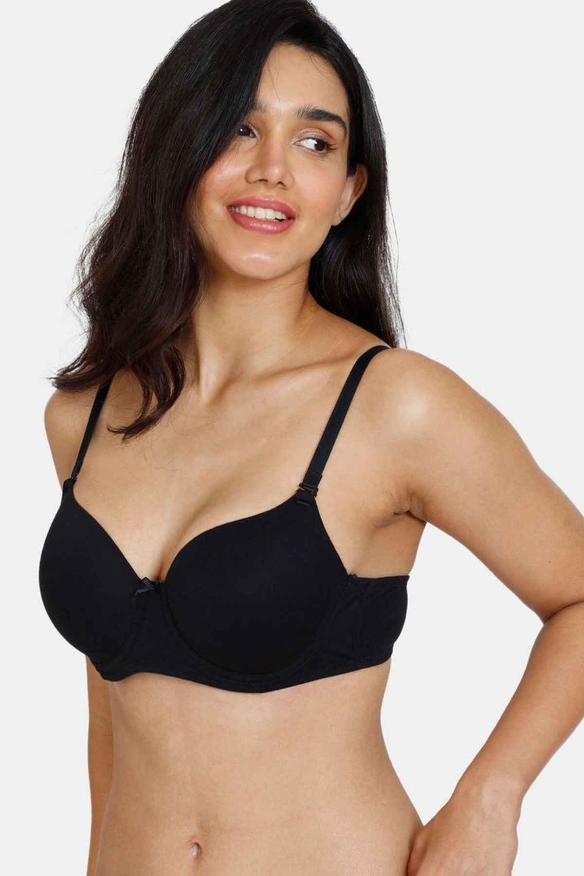 Zivame Women's Padded Wired 3/4th Coverage T-Shirt Bra | Anthracite - 36D