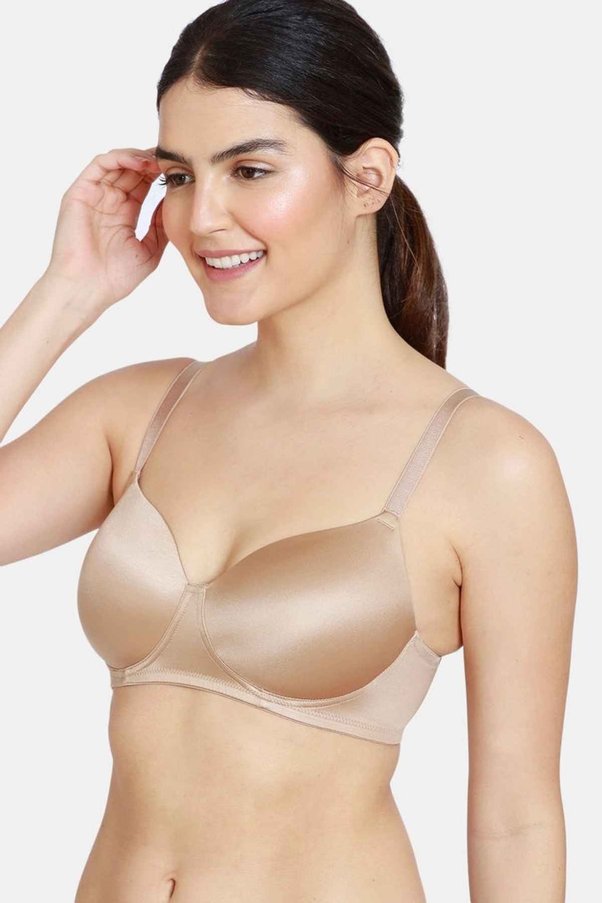 Zivame Women's Soft n Sheen Padded Non Wired 3/4th Coverage T-Shirt Bra | Roebuck - 36C