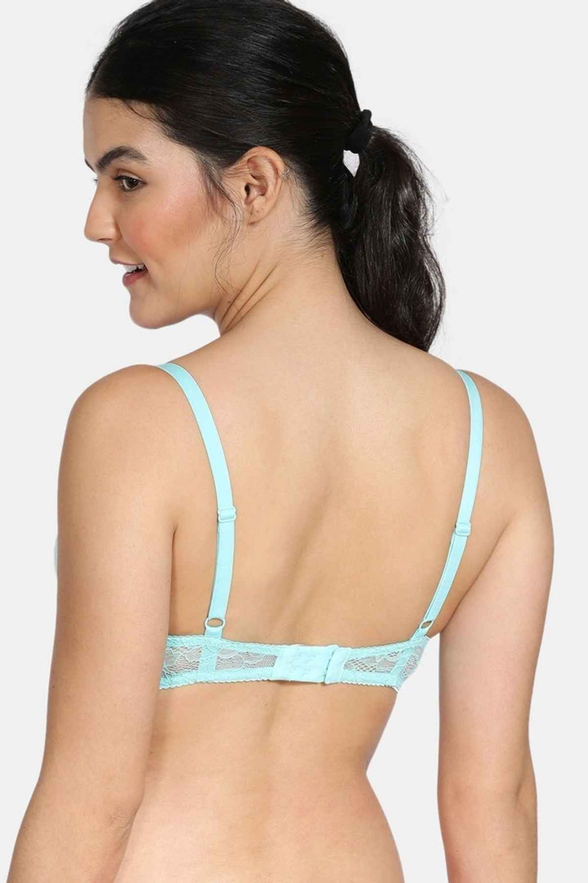 Zivame Women's Beautiful Basics Padded Wired Medium Coverage T-Shirt Bra | Aruba Blue - 34C