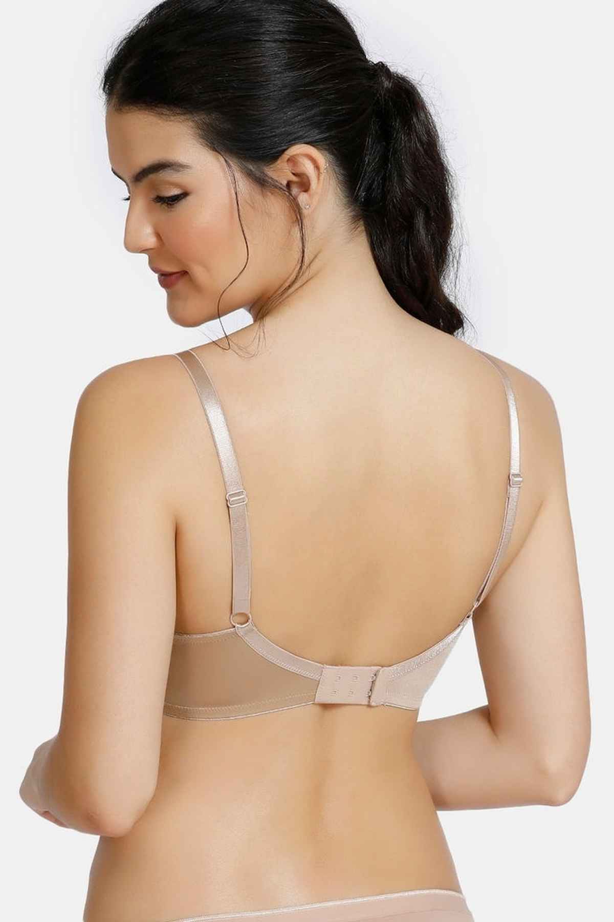 Zivame Women's Soft n Sheen Padded Non Wired 3/4th Coverage T-Shirt Bra | Roebuck - 36C