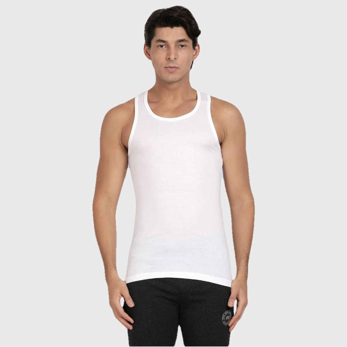 Pepe Jeans Mens White Cotton Solid Vest - Pack of 2 (S) Comfort Fit, Soft Fabric, Breathable