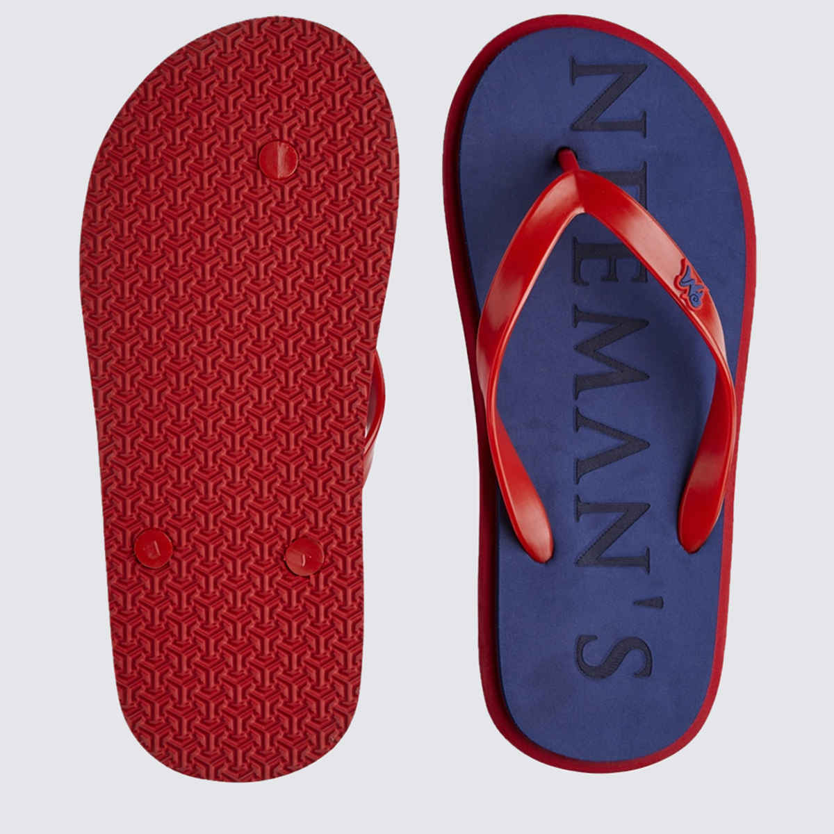 Neemans Unisex Eco Classic Slippers | Blue with Red - UK 7